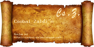 Csobai Zalán névjegykártya